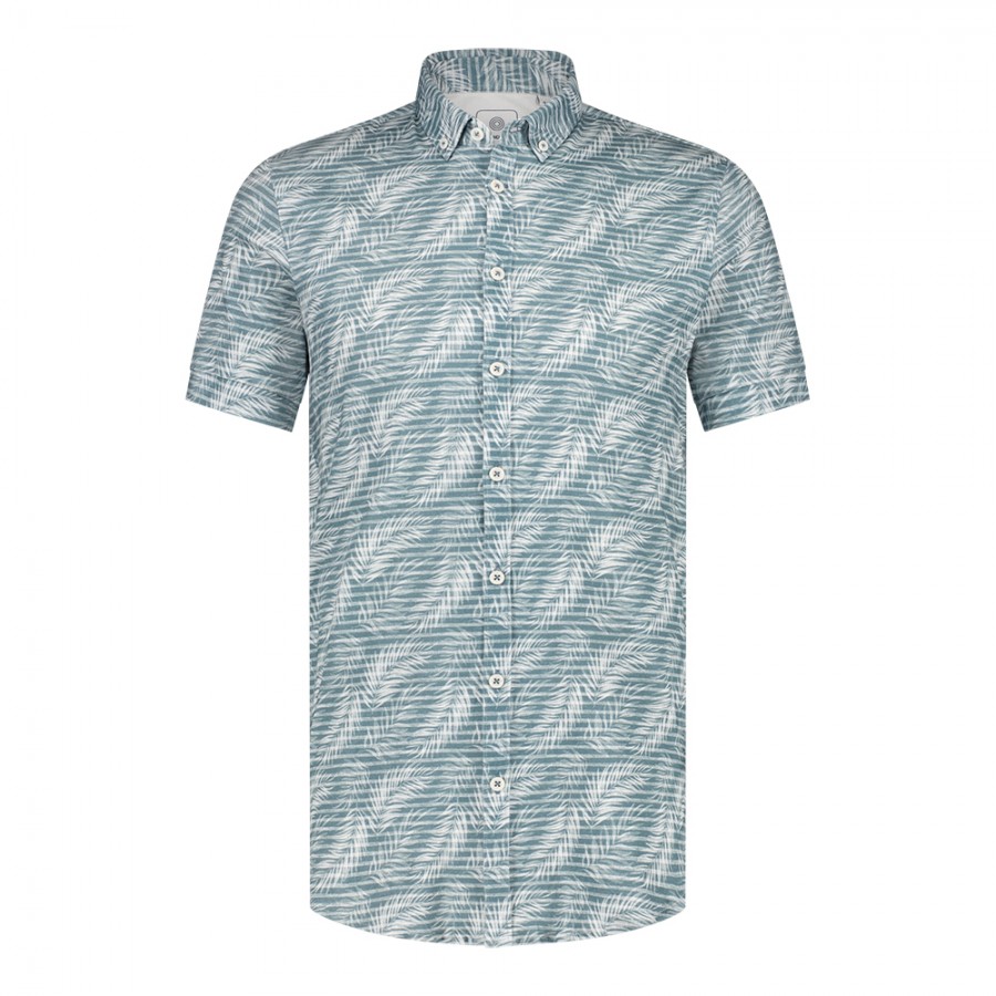 Afbeelding van 4134.41 Jersey Shirt Ocean - Overhemd Korte Mouw - BLUE INDUSTRY